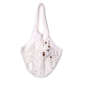 French-Inspired Crochet Market Bag with Removable Tassel